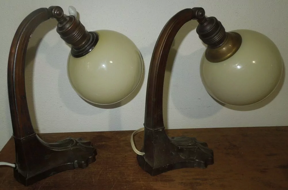 STAROŽITNÁ STOLNÍ LAMPA ELEKTRICKÁ 2 ks