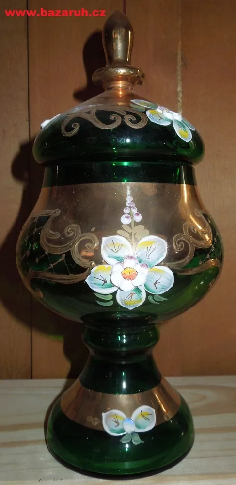 Zelená cukřenka dóza vysoký smalt