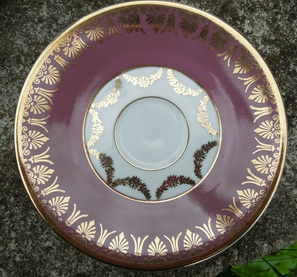 KÁVOVÁ SOUPRAVA RŮŽOVÁ SE ZLATÝM, PORCELÁN