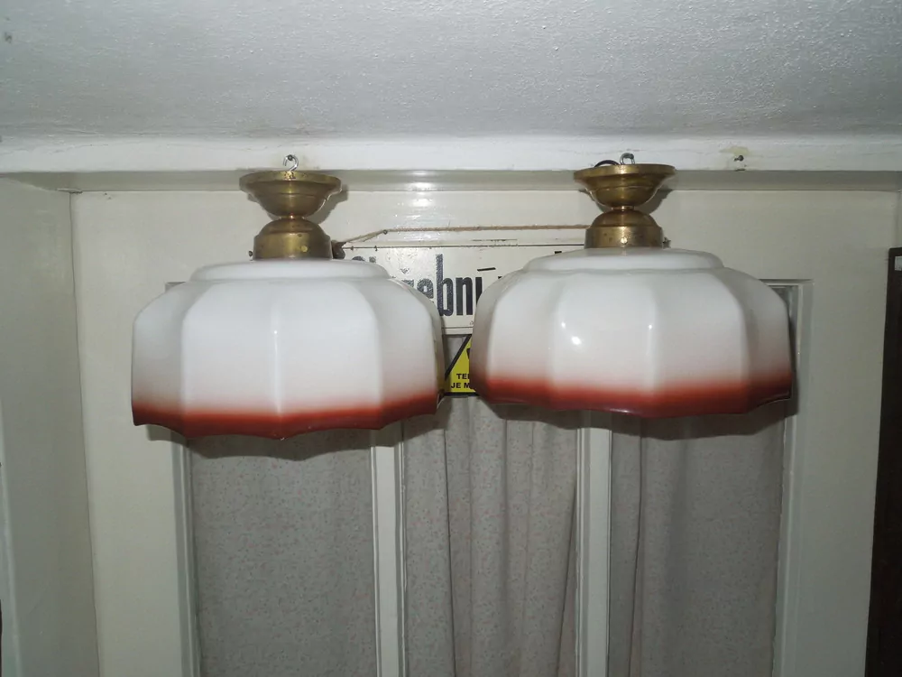 STROPNICE STARÝ LUSTR 2 KS STÍNÍTKO ŠIRM