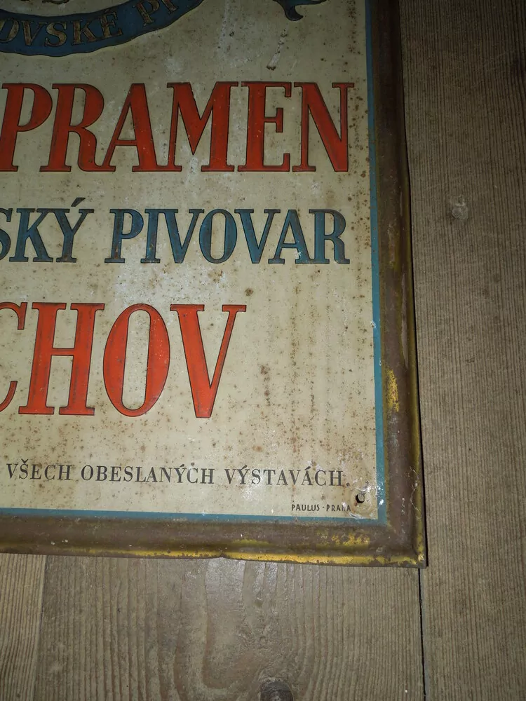 PLECHOVÁ CEDULE PIVOVAR STAROPRAMEN SMÍCHOV
