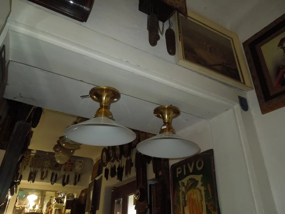 STROPNICE STARÝ LUSTR 2 KS STÍNÍTKO ŠIRM