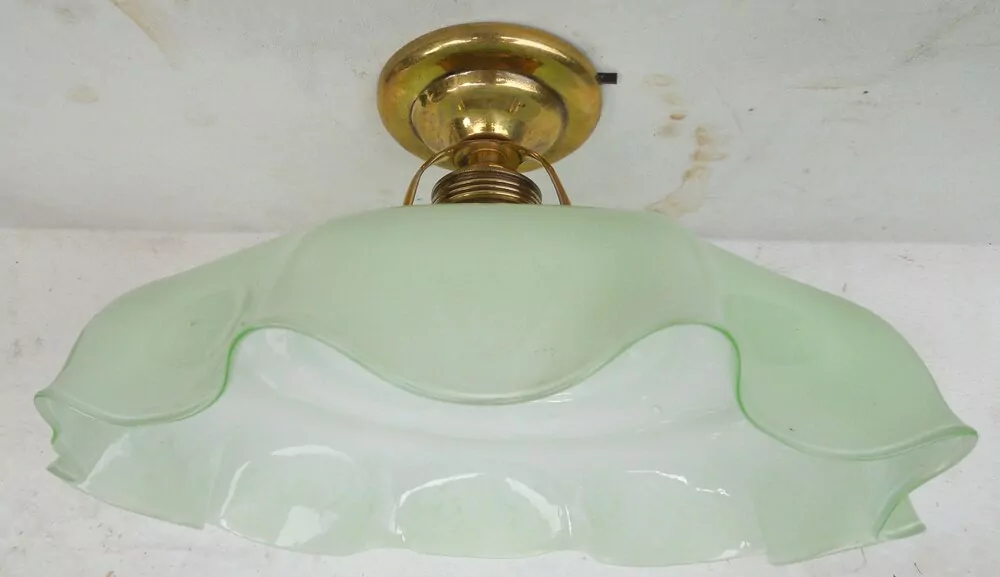 STAROŽITNOST STROPNICE 1 KS LUSTR STÍNÍTKO ŠIRM SVĚTLE ZELENÝ