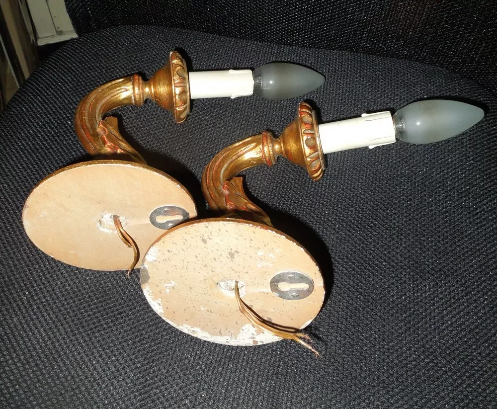 LAMPIČKA NA STĚNU 2 KS NÁSTĚNNÁ LAMPA dřevěná
