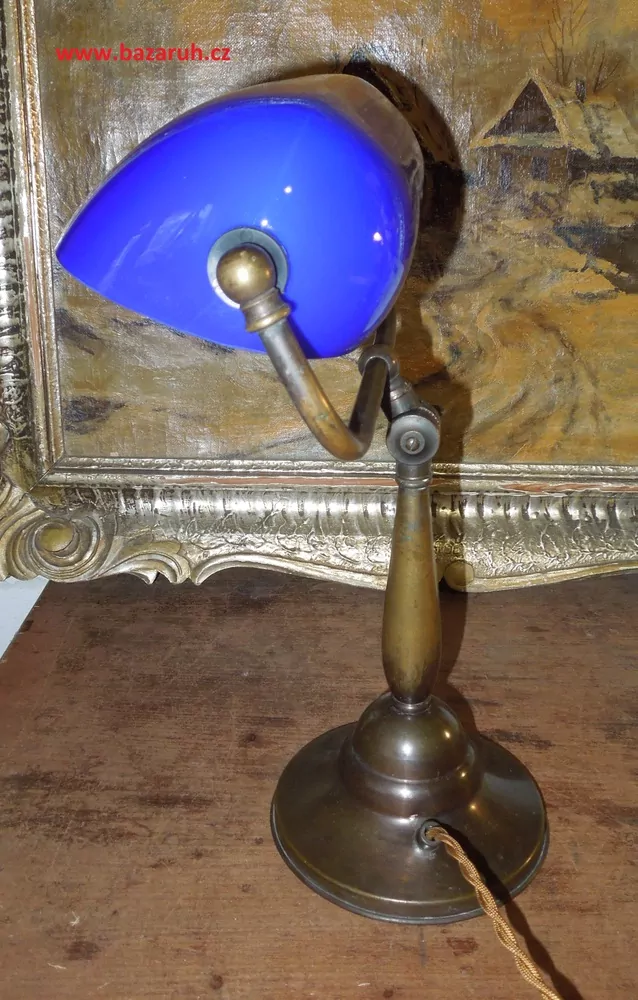 STAROŽITNÁ STOLNÍ LAMPA ELEKTRICKÁ BANKÉŘKA