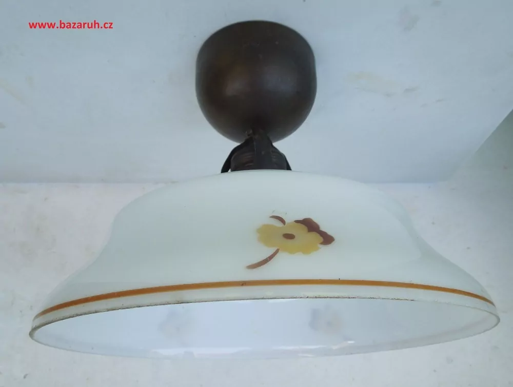 STAROŽITNÝ STROPNICE STARÝ LUSTR 1 KS STÍNÍTKO ŠIRM