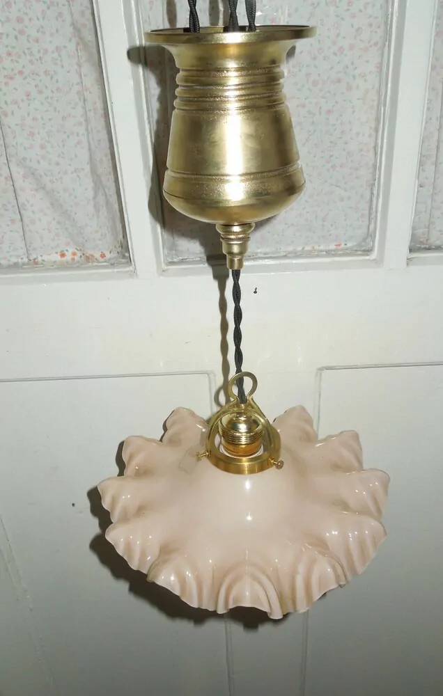 STAROŽITNÝ LUSTR STAHOVACÍ, STAHOVAČKA MOSAZ