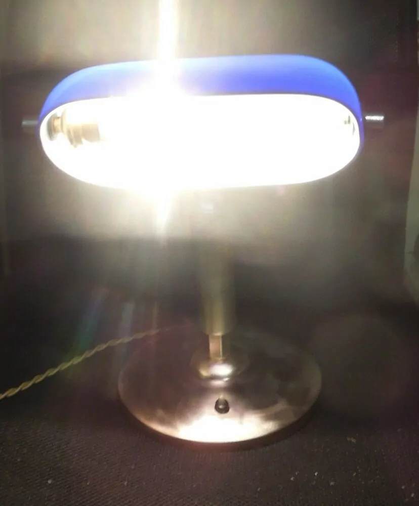 STAROŽITNÁ STOLNÍ LAMPA ELEKTRICKÁ BANKÉŘKA