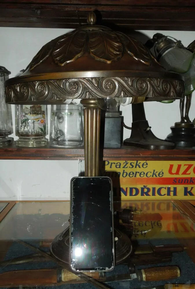 STAROŽITNÁ STOLNÍ LAMPA , LAMPIČKA NA PSACÍ STŮL