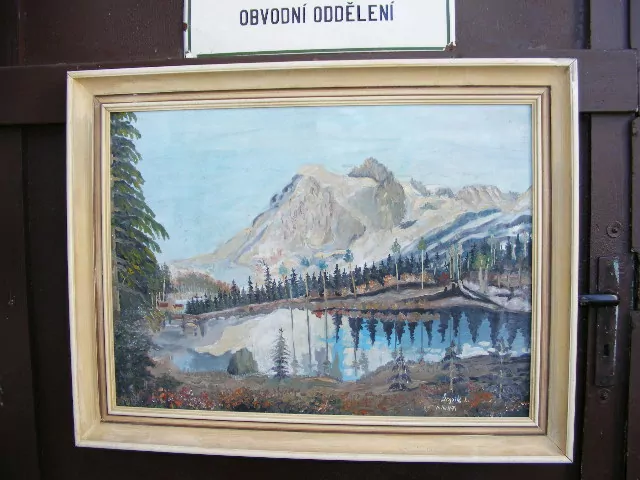 Obraz olej karton krajina sig. ŠOPÍK L.