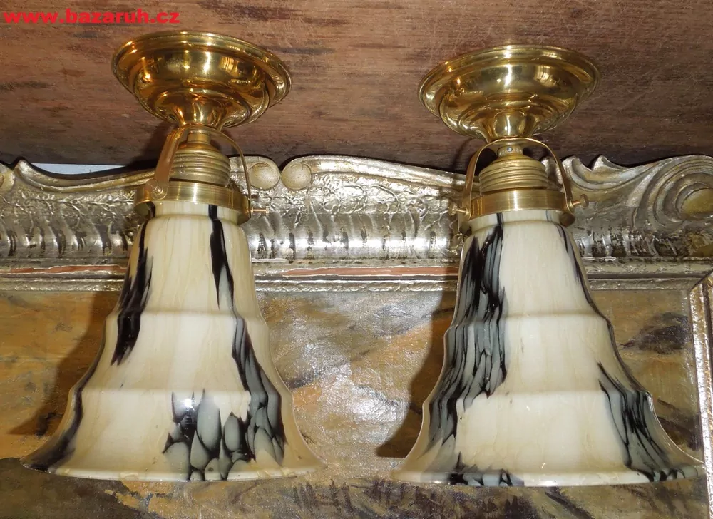 STROPNICE STARÝ LUSTR 2 KS STÍNÍTKO ŠIRM