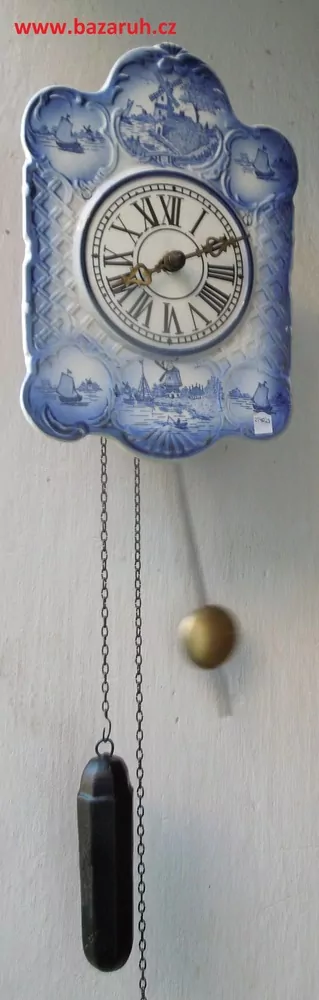 HODINY NÁSTĚNNÉ ZÁVAŽOVÉ PORCELÁNOVÉ