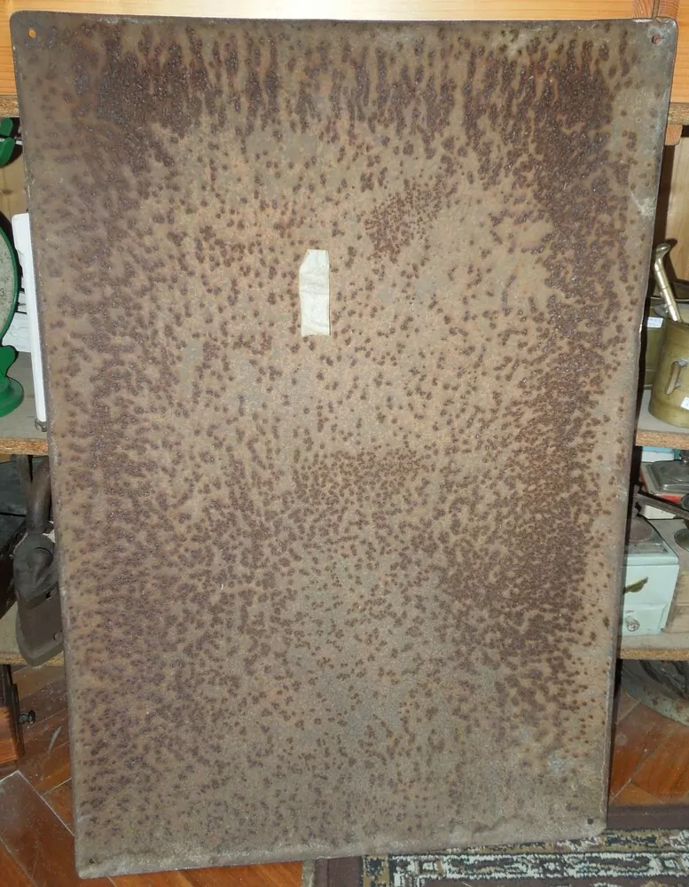 PLECHOVÁ CEDULE SMALTOVÁ SMETOL VELKÁ 87 X 60 CM