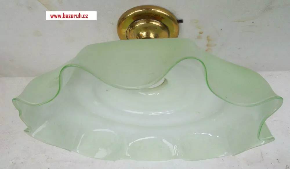 STAROŽITNOST STROPNICE 1 KS LUSTR STÍNÍTKO ŠIRM SVĚTLE ZELENÝ