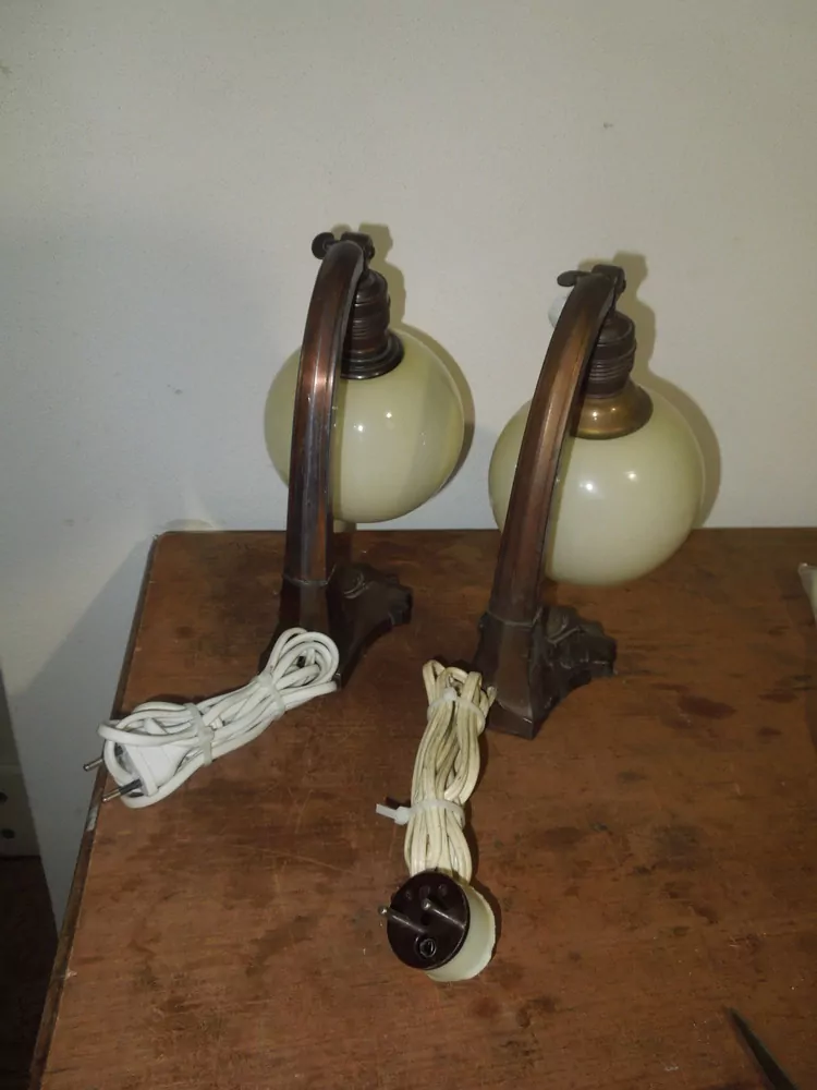 STAROŽITNÁ STOLNÍ LAMPA ELEKTRICKÁ 2 ks