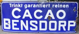 PLECHOVÁ SMALTOVÁ CEDULE CACAO BENSDORP