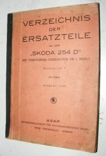 ŠKODA 254 D NÁVOD NÁHRADNÍ DÍLY