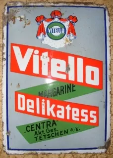 Plechová  smaltovaná cedule Vitello  