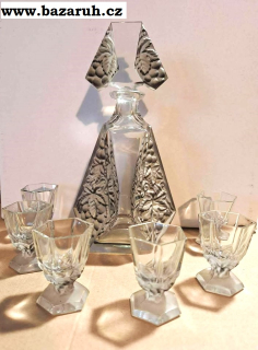 KARAFA A 6 ŠTAMPRLÍ ART DECO