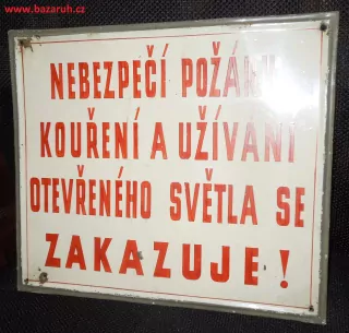 PLECHOVÁ CEDULE NEBEZPEČÍ POŽÁRU