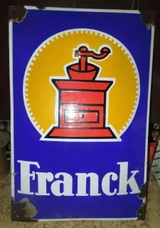 PLECHOVÁ SMALTOVÁ CEDULE FRANCK