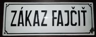 PLECHOVÁ CEDULE SMALTOVÁ ZÁKAZ FAJČIŤ