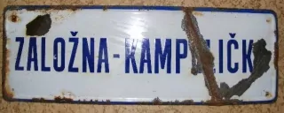PLECHOVÁ CEDULE ZÁLOŽNA - KAMPELIČKA
