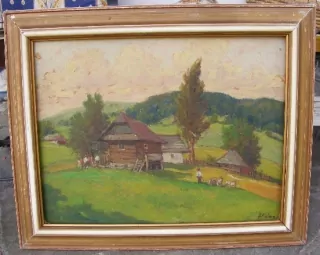 OBRAZ  KRAJINA A CHALUPY