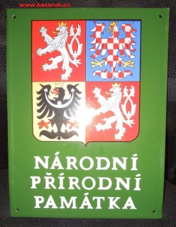 PLECHOVÁ SMALTOVÁ CEDULE NÁRODNÍ PŘÍRODNÍ PAMÁTKA