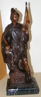 SVATÝ FLORIÁN, PATRON HASIČŮ A KOMINÍKŮ BRONZOVÁ SOCHA