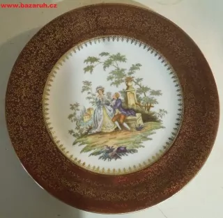 TALÍŘ PORCELÁNOVÝ ,, DÁMA S KAVALÍREM "