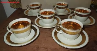 SOUPRAVA KÁVOVÁ PORCELÁN KRÉMOVĚ BÍLÁ