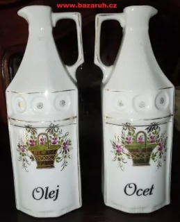 PORCELÁNOVÉ DOZY KOŘENKY  OLEJ - OCET