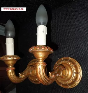 LAMPIČKA NA STĚNU 2 KS NÁSTĚNNÁ LAMPA dřevěná