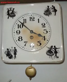 HODINY PORCELÁNOVÉ KUCHYŇSKÉ MOTIV ROKOKO