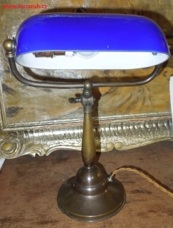 STAROŽITNÁ STOLNÍ LAMPA ELEKTRICKÁ BANKÉŘKA