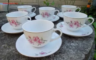 SOUPRAVA PORCELÁNOVÁ S KYTIČKAMI