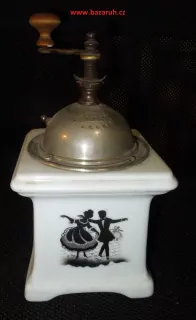 STAROŽITNÝ MLÝNEK KAFEMLÝNEK KÁVOMLÝNEK PORCELÁNOVÝ LEINBROCK