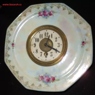 STAROŽITNOST HODINY KUCHYŇSKÉ PORCELÁNKY , PORCELÁNOVÉ NA ZEĎ RŮŽE