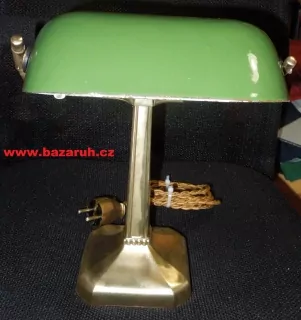 STAROŽITNÁ STOLNÍ LAMPA ELEKTRICKÁ BANKÉŘKA
