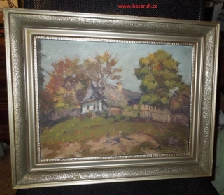 OBRAZ CHALUPY RUSAVA 1940 sig. Jiří Heřman