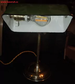 STAROŽITNÁ STOLNÍ LAMPA BANKOVNÍ ELEKTRICKÁ BANKÉŘKA