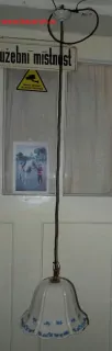STARÝ LUSTR STÍNÍTKO PORCELÁN 1 ks modré kvítka