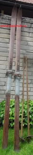 Starožitné dřevěné lyže 210 cm