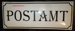PLECHOVÁ SMALTOVÁ CEDULE POSTAMT