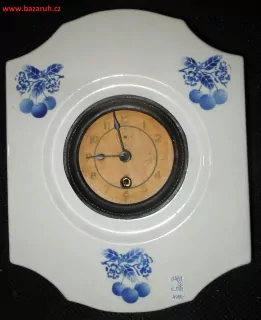 HODINY PORCELÁNOVÉ KUCHYŇSKÉ  MODRÉ TŘEŠNĚ