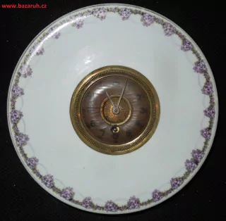 HODINY PORCELÁNOVÉ NÁSTĚNNÉ FIALKY
